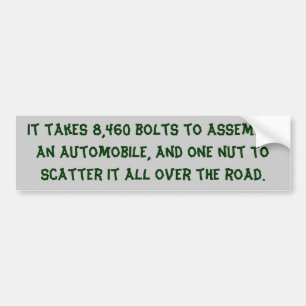 Voiture Mauvais pilote de texte vert, autocollant de pare-
