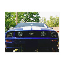 Voiture musculaire - Carte postale bleue Shelby