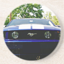 Voiture musculaire - Dessous de verre bleu