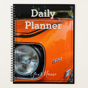 Voiture orange antique - Planificateur quotidien -