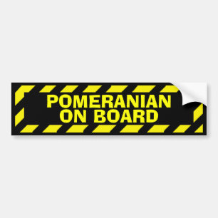 Voiture Poméranien à bord jaune autocollant de prudence
