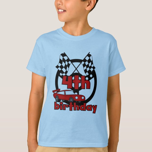 Voiture Racing 4e Anniversaire Tshirts et cadeaux (Devant)