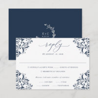 Voiture RSVP de mariage Vintage bleu marine élégan