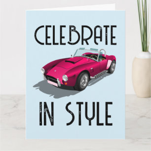 VOITURE SPORTIVE CARTE D'ANNIVERSAIRE CONVERTIBLE
