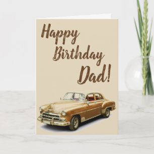 Voiture Vintage Bonne Carte d'Anniversaire pour le