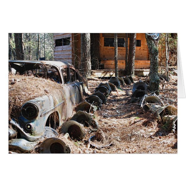 Voiture vintage, enjoliveurs, et Shack (Devant horizontal)