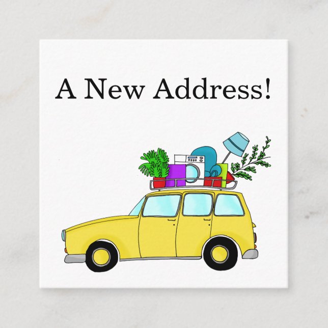 Voiture Vintage Nouvelle carte d'adresse (Devant)