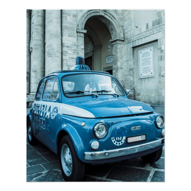 Voiture vintage Poster parfait | Fiat 500 | Voitur (Devant)