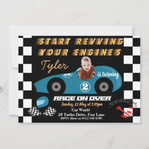 Voitures 2e invitation Birthday Boys
