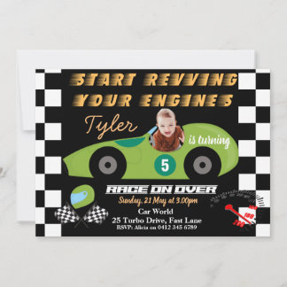 Voitures 5e anniversaire Invitation Boys