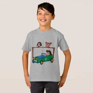 Voitures et enfants imprimé garçon T-shirt