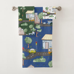 Voitures mignonnes en Ville Motif pour petits garç
