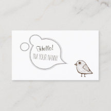 Voix Cloud Tweet Bird Babysitting Carte de garde d