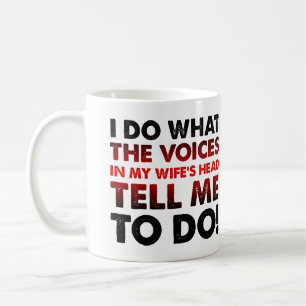 Voix dans la tête de ma femme Mug drôle ou Mug Voy