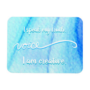 "Voix" Throat Bleu Chakra Mots Inspirants Magnet