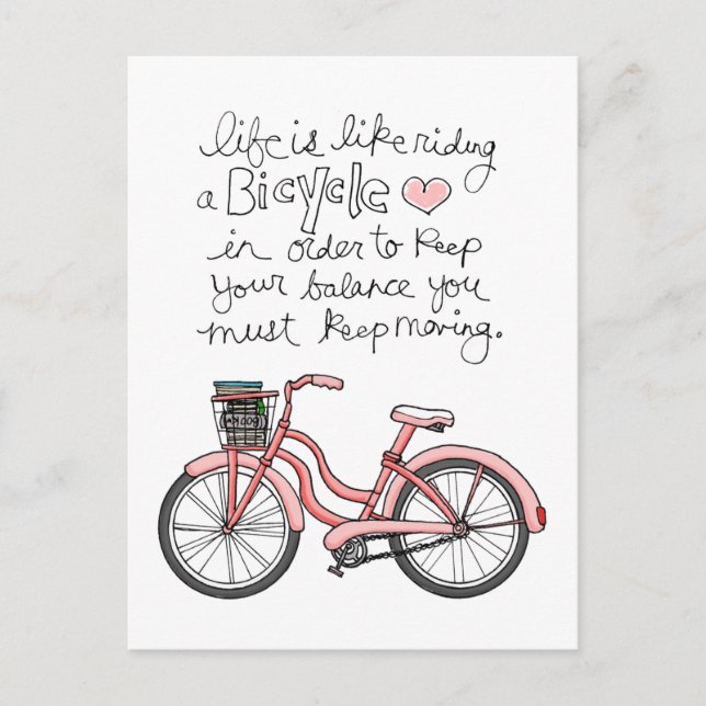 vol25 Leben ist wie Fahrradfahren Postkarte (Vorderseite)