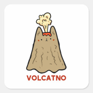 Vol-cat-no-Niedlich Cat Pun Sticker