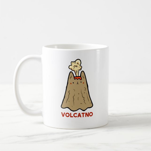 Vol-cat-no Niedlich Cat Pun Tasse (Links)