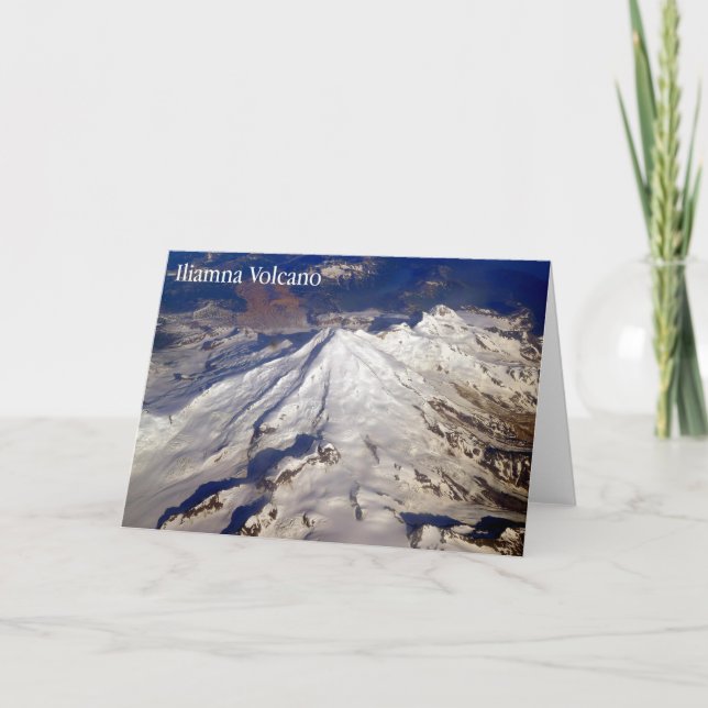 Volcan Iliamna, Gamme Aléoutienne, AK - carte (Devant)