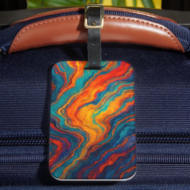 Volcanic Color Flow Texture Gepäckanhänger (Vorderseite Insitu 2)