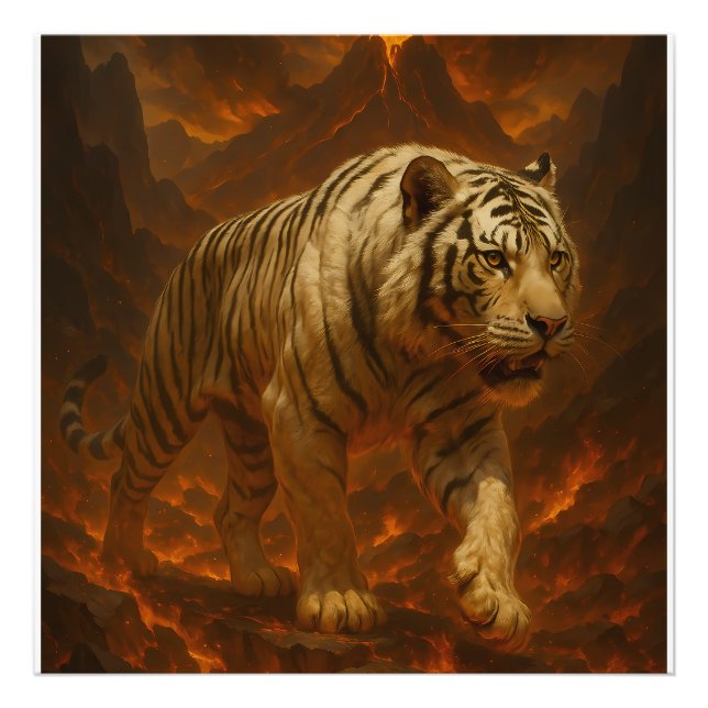 Volcanic White Tiger Premium Wall Art – Fine Art C Fotodruck (Vorne)