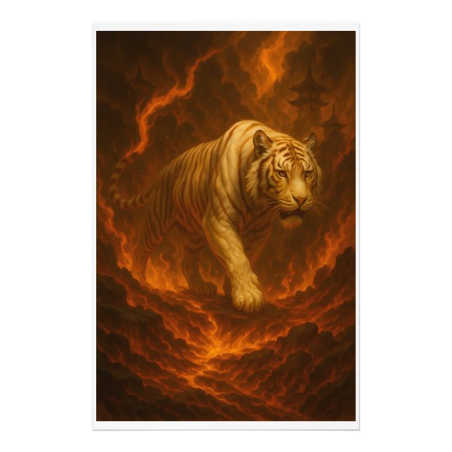 Volcanic White Tiger Premium Wall Art – Fine Art  Fotodruck (Vorne)