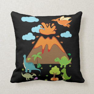 Volcano and Dino Boys Girls Funny Dinosaurier Kissen