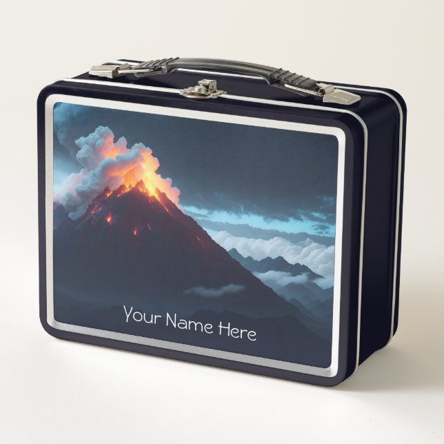 Volcano Explorer Metal Lunchbox - Anpassen (Vorderseite)