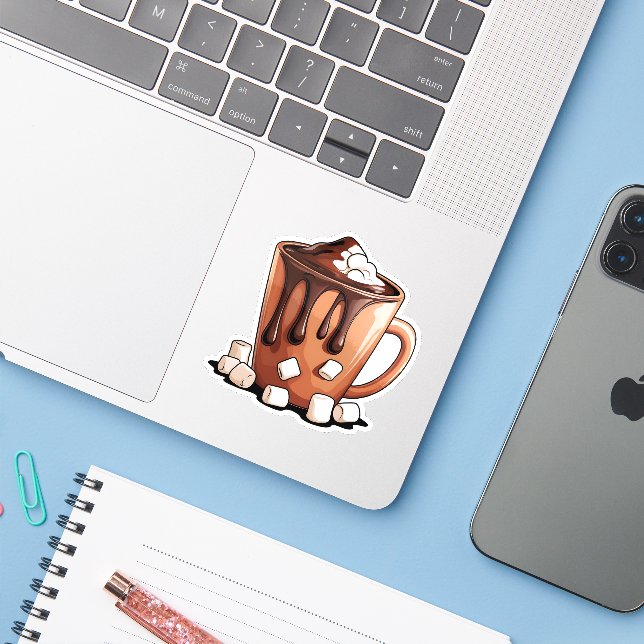 Volcano Hot Chocolate Dream Mug sticker (Laptop mit iPhone)