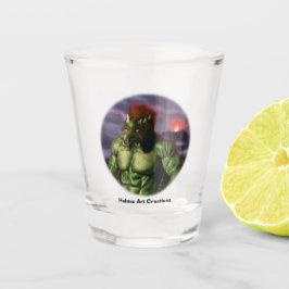 Volcano Troll Vacation Fantasy Kunst, Dichtung Schnapsglas