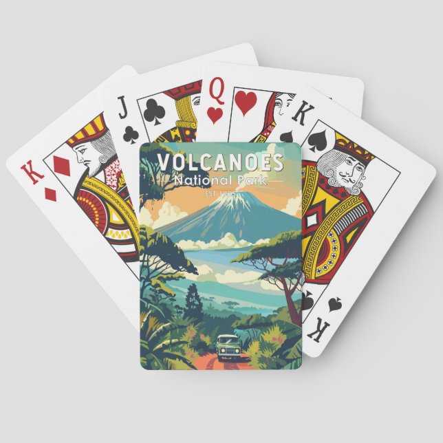 Volcanoos Nationalpark Ruanda Kunst, Dichtung und  Spielkarten (Rückseite)