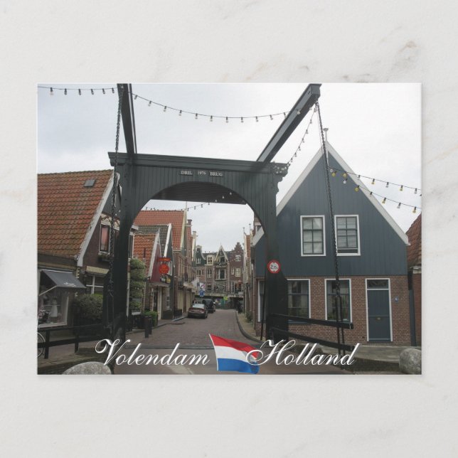 Volendam Drawbridge Holland Postcard Postkarte (Vorderseite)