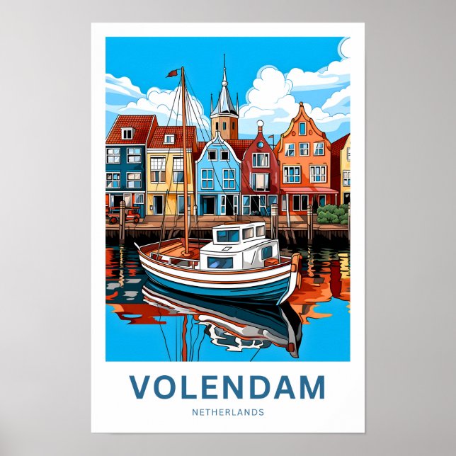 Volendam Netherlands Travel Print Poster (Vorne)