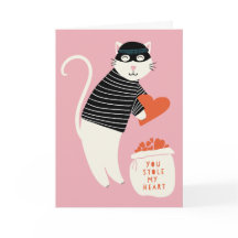 Voler Mon Coeur Chat Burglar Valentine Carte de vo