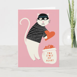 Voler Mon Coeur Chat Burglar Valentine Carte de vo