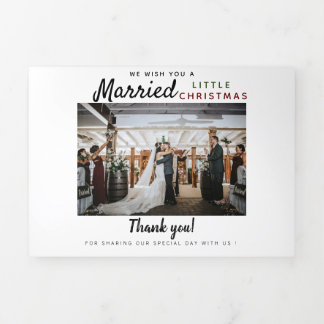 Volets Carte pliée à trois lettres Merci Mariage de vacan