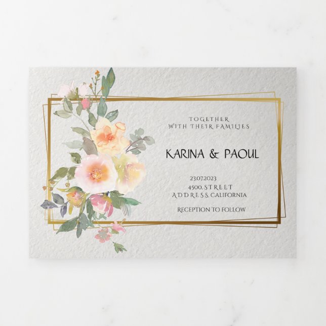 Volets Invitation pliée à trois lettres (Page de couverture)