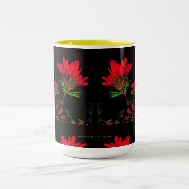 Völker Kunst-Würzten indischer Malerpinsel-Entwurf Zweifarbige Tasse (Mittel)