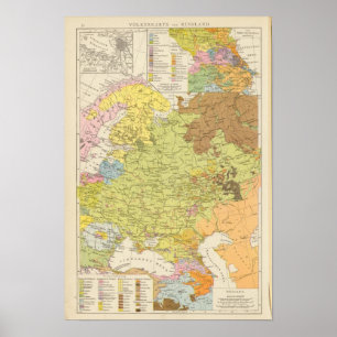 Volkerkar te von Russland - Karte Poster