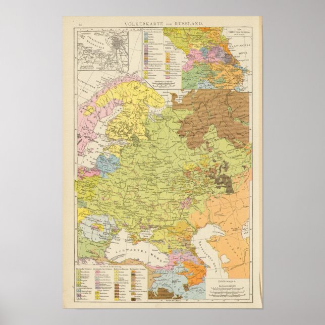 Volkerkar te von Russland - Karte Poster (Vorne)