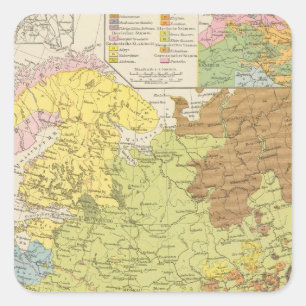 Volkerkar te von Russland - Karte Quadratischer Aufkleber