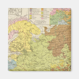 Volkerkar te von Russland - Karte Russlands Magnet