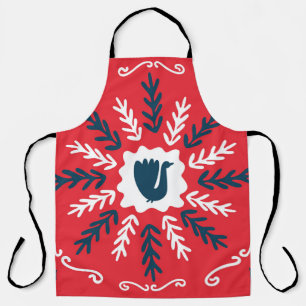 Volks-Kritzelkunst-Weihnachtsfliese Schürze