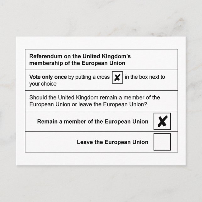 Volksabstimmung bleibt in der EU Postkarte (Vorderseite)