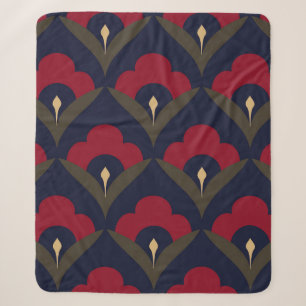Volksblumenmotiv Japan-Wellenmuster ditzy floral Sherpadecke