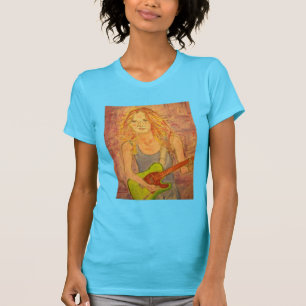 Volksfelsenmädchen playin elektrisch T-Shirt