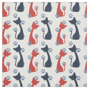 Volksgut-Bauernhauskatzen - Scheunenrot und Navy Stoff