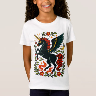 Volksgut Pegasus Einhorn Blumen Celestiales T-Shir T-Shirt