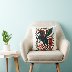 Volksgut Pegasus Einhorn Blumenkissen Kissen