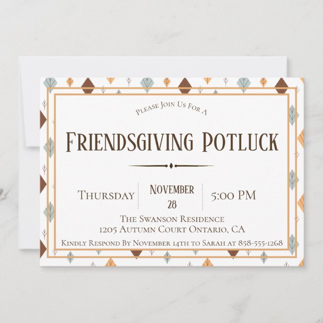 VolksHerbstlaub Friendsgiving Potluck Einladung (Vorderseite)